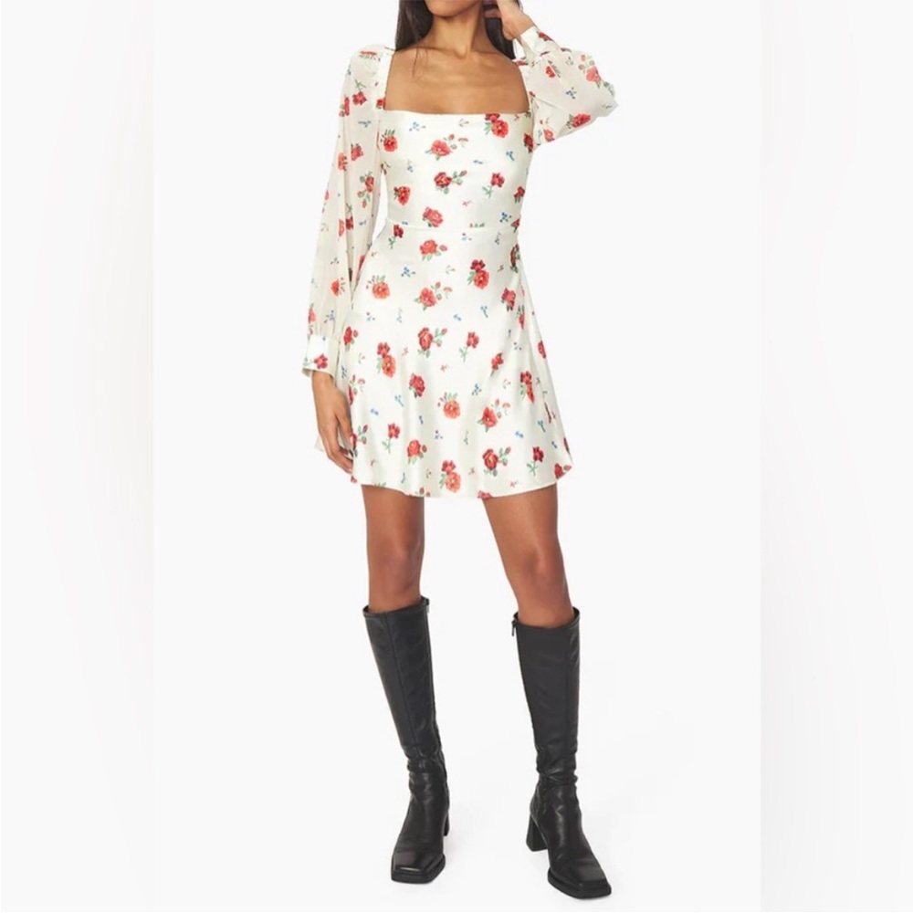 PUFF SLEEVE COWL DRESS
